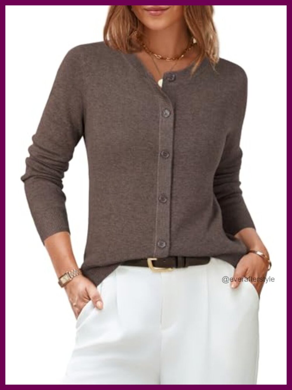 Wool Blend Button Down Cardigan Long Sleeve Business Casual Layer